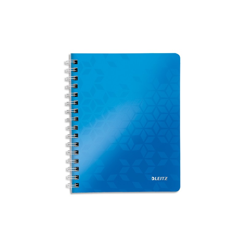 LEITZ Cahier WOW spirales 160 pages détachables 80g A4 5x5. Couverture polypropylène Bleu