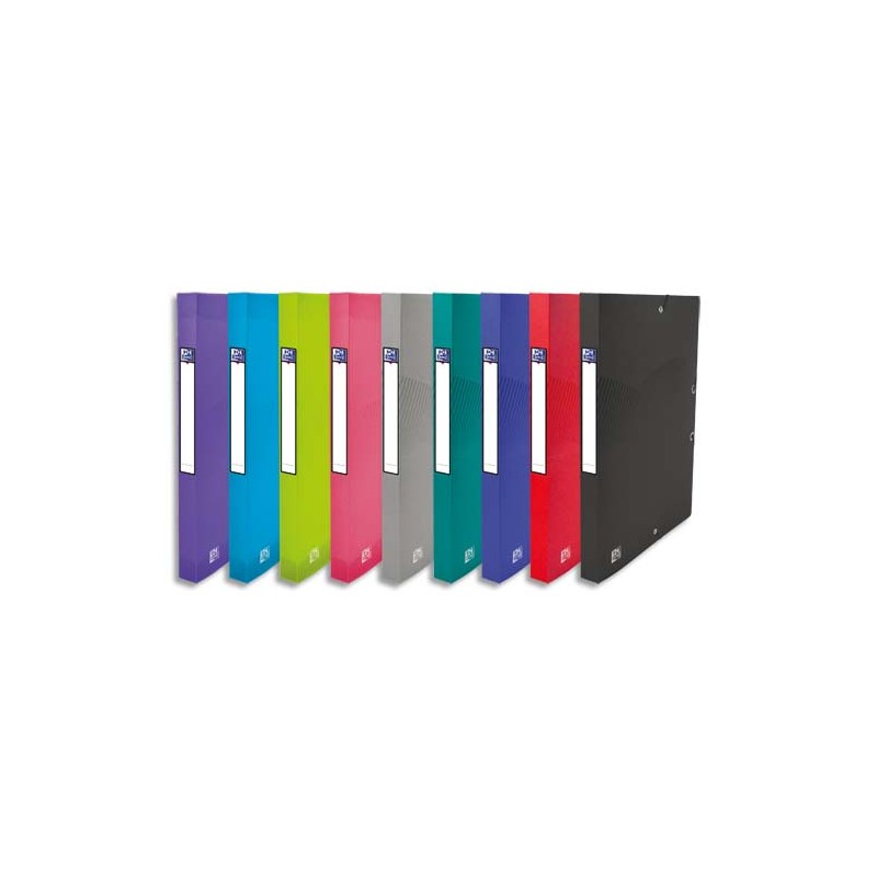 OXFORD Boîte de classement OSMOSE 24 x 32 cm PP 7/10e dos 2,5 cm. Coloris assortis opaque et translucide