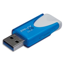 PNY Clé USB3.0 Attaché 4 Bleue 64Go FD64GATT430-ADV