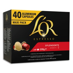 L'OR Boîte de 40 dosettes de 208g de café moulu Espresso Splendente n°7