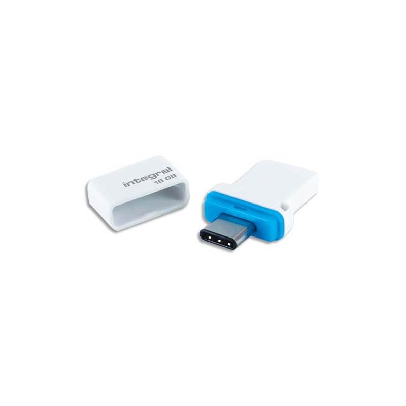INTEGRAL Clé USB3.0 Bleu 16Go Dual Fusion double connectique Type-C INFD16GBFUSDUAL3.0-C