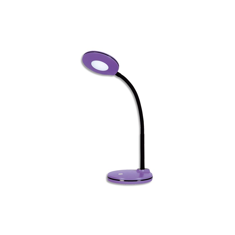 HANSA Lampe led Splash Violet,avec variateur. Dim. Tête D10,5 cm, bras flexible H32 cm, socle D13 cm
