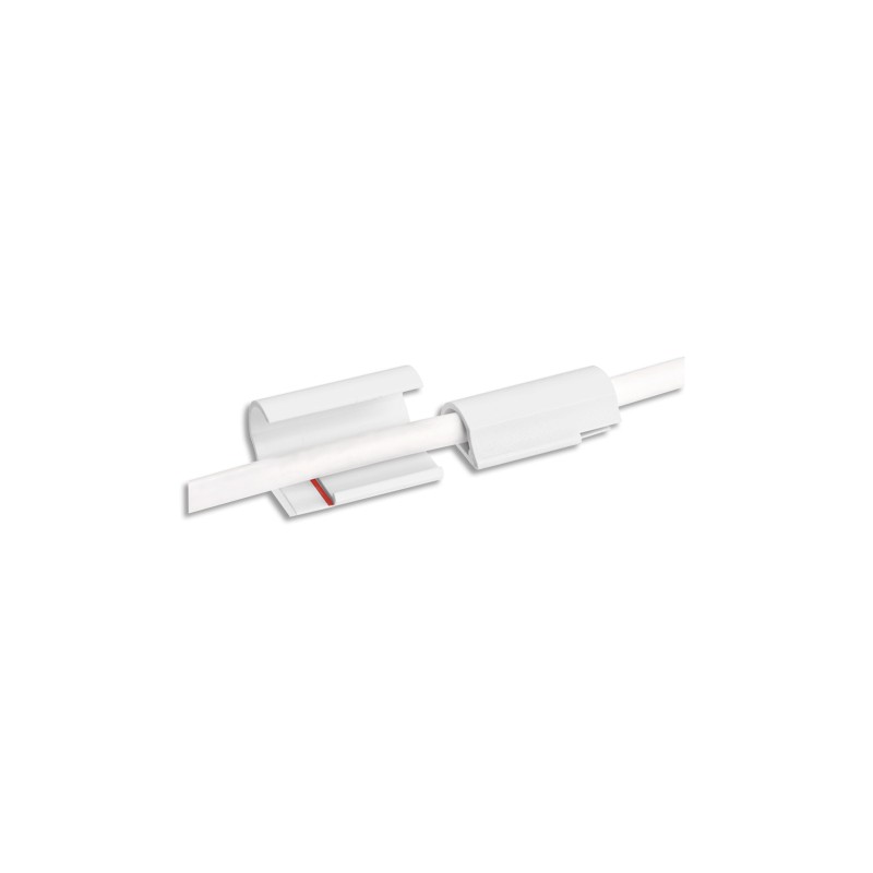 TESA Passe-câbles Blanc + 6 adhésives Powerstrip, dimensions L1,11 x H2,05 x P3,7 cm