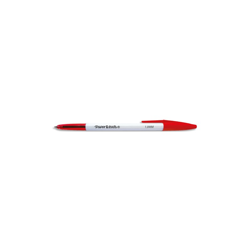 PAPERMATE Stylo bille 045 à capuchon pointe moyenne 0.7 mm. Encre Rouge