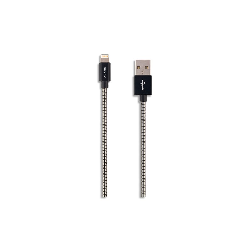 PNY Câble USB 2.0 métallique vers Lightning 1,20M GR C-UA-LN-EFL-04