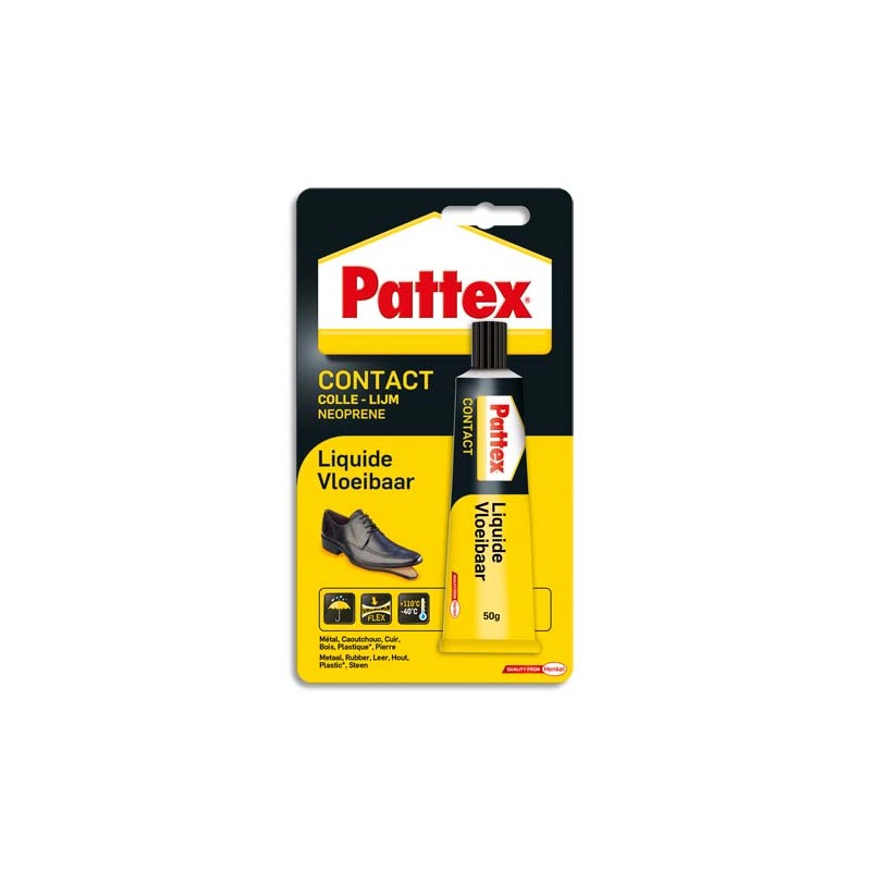 PATTEX Colle Contact Liquide pour assemblage et placage multi-matériaux. Tube 50g sous blister