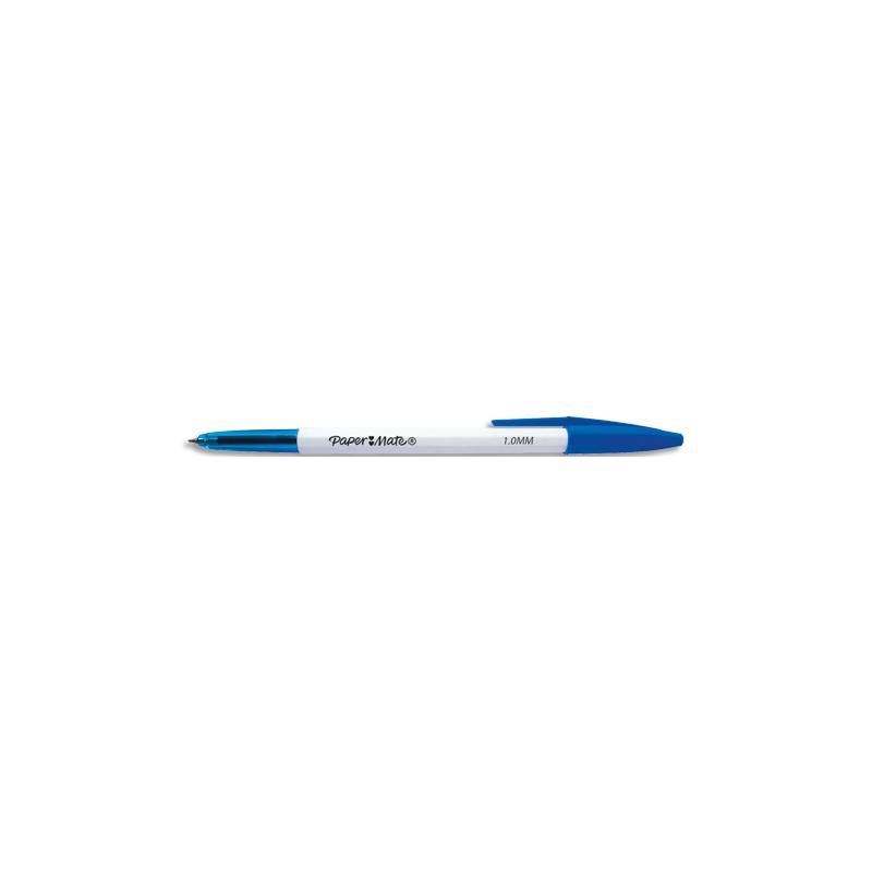 Sachet de 5 stylos bille Brite à capuchon pointe moyenne 0,7 mm. Encre  Bleue. sur